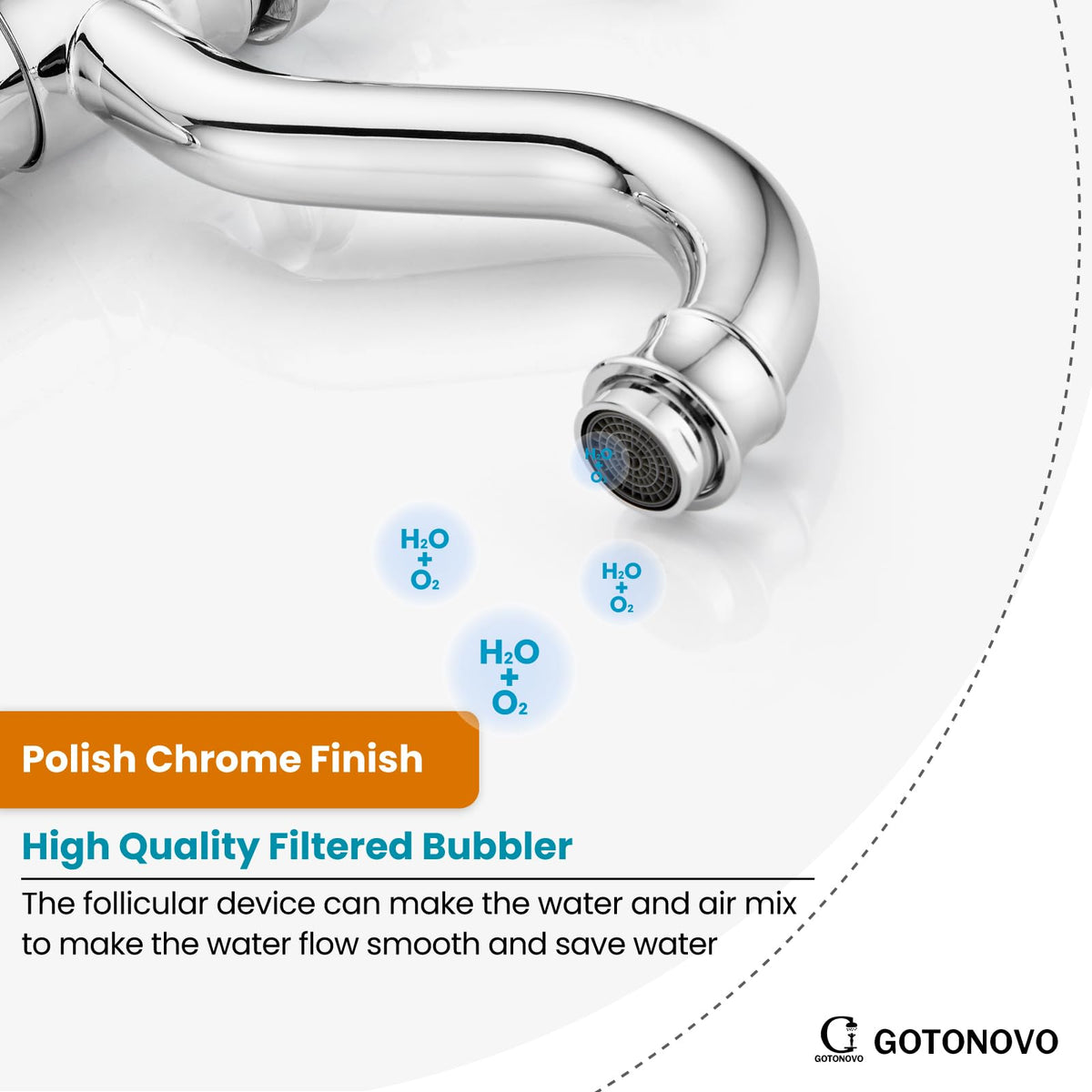 gotonovo Bathroom Vessel Sink Faucet Polish Chrome Single Handle Lavatory Vanity Mixer Bar Tap 360° Swivel with Pop Up Drain Tall Spout Single Hole Deck Mount
