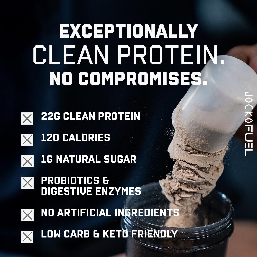 Jocko Fuel Mölk Whey Protein Powder 22g Protein - 95mg of Caffeine - Low Sugar Monk Fruit Blend - Muscle Recovery & Growth, Packaging May Vary (28 Servings, Coffee & Donuts) - Medaid International