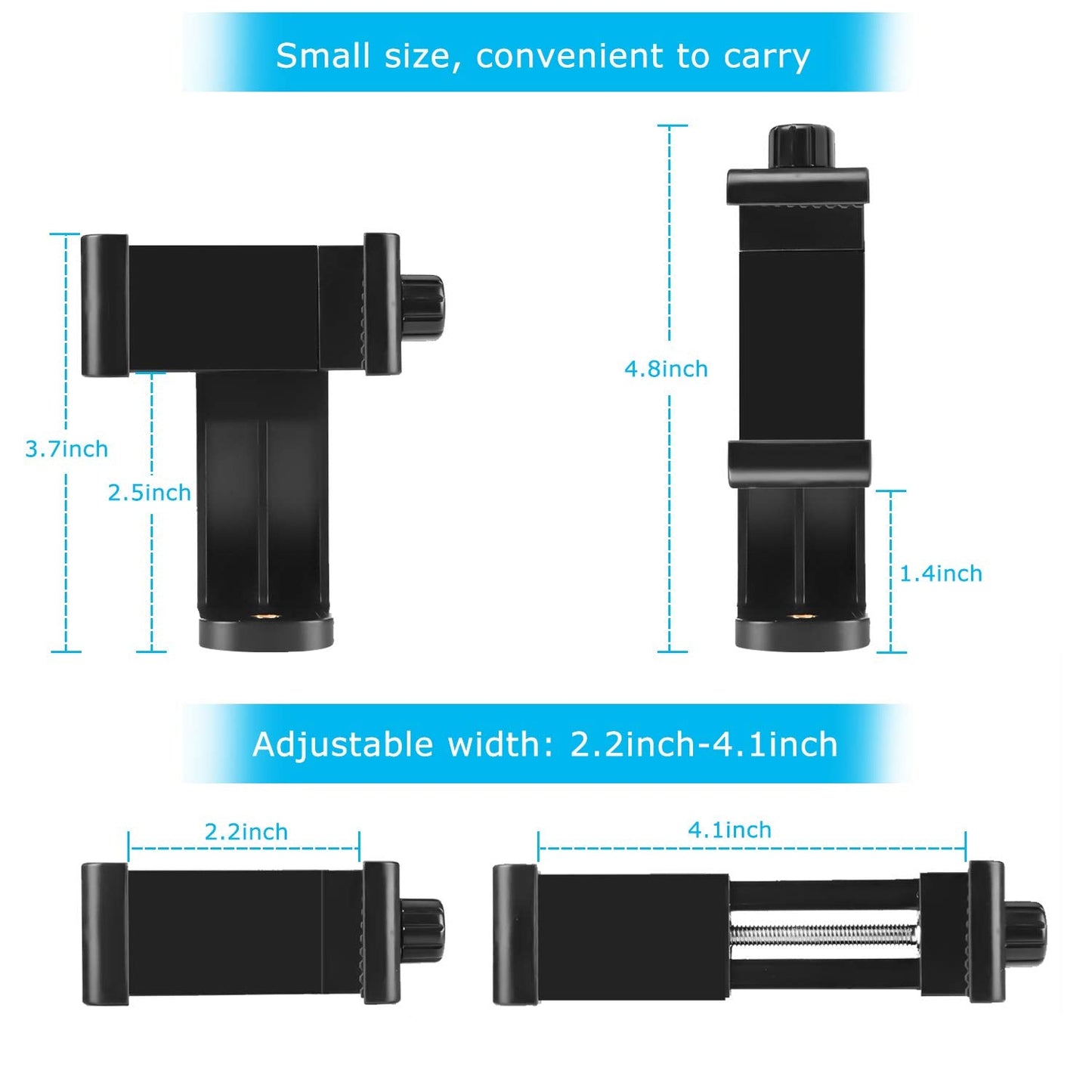 SharingMoment Premium Smartphone Holder/Vertical and Horizontal Tripod Mount Adapter Rotatable Bracket with 1/4 inch Screw/Adjustable Clip for iPhone, Android Cell Phone, Selfie Stick, Camera Stand - Medaid International