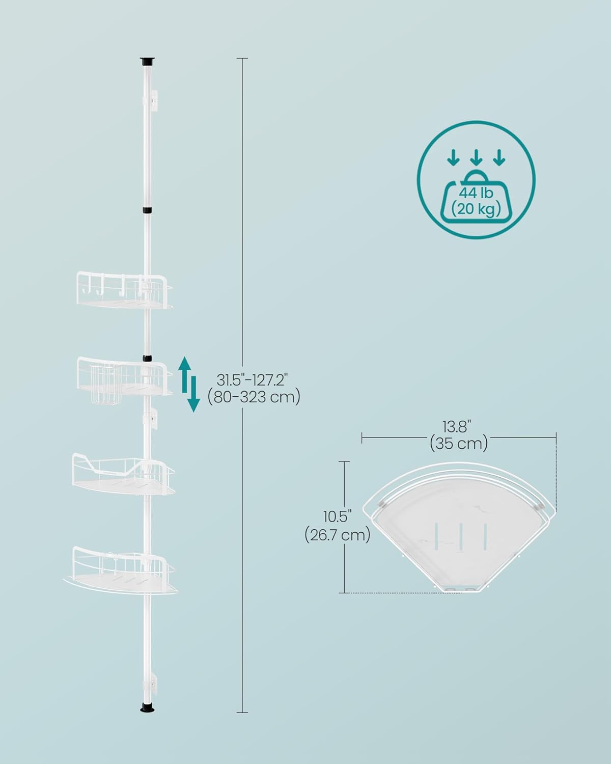 SONGMICS Corner Shower Caddy BCB003W01