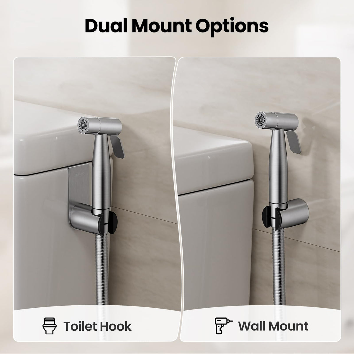 JOMOO Handheld Bidet Sprayer for Toilet, Adjustable Water Pressure Jet Spray with 47" Bidet Hose for Feminine Wash, Bathroom Hygiene Attachment for Cloth Diaper Cleaning