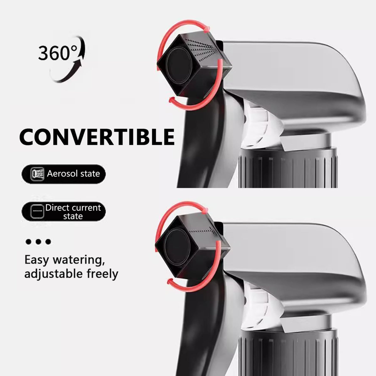 2 Pack Plant Spray Bottles, 17oz Clear Plastic Water Spray Bottle with 360° Adjustable Nozzle, Multi-Use Plant Mister for Garden, Kitchen, Salon and Home