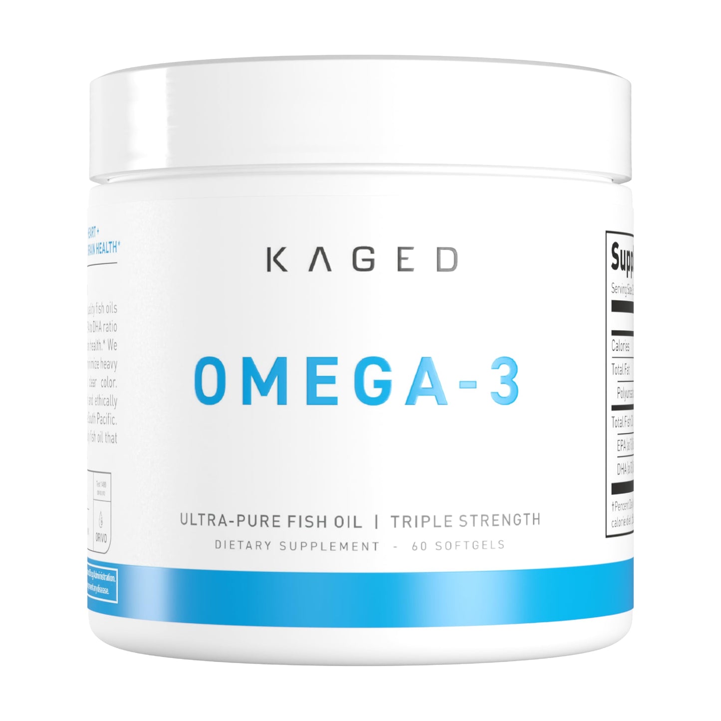 Kaged Omega 3 Fish Oil Supplement, 3000mg Omega 3 Fatty Acid with EPA & DHA, Ultra-Pure, No Fish Burps, 60 Pills - Medaid International