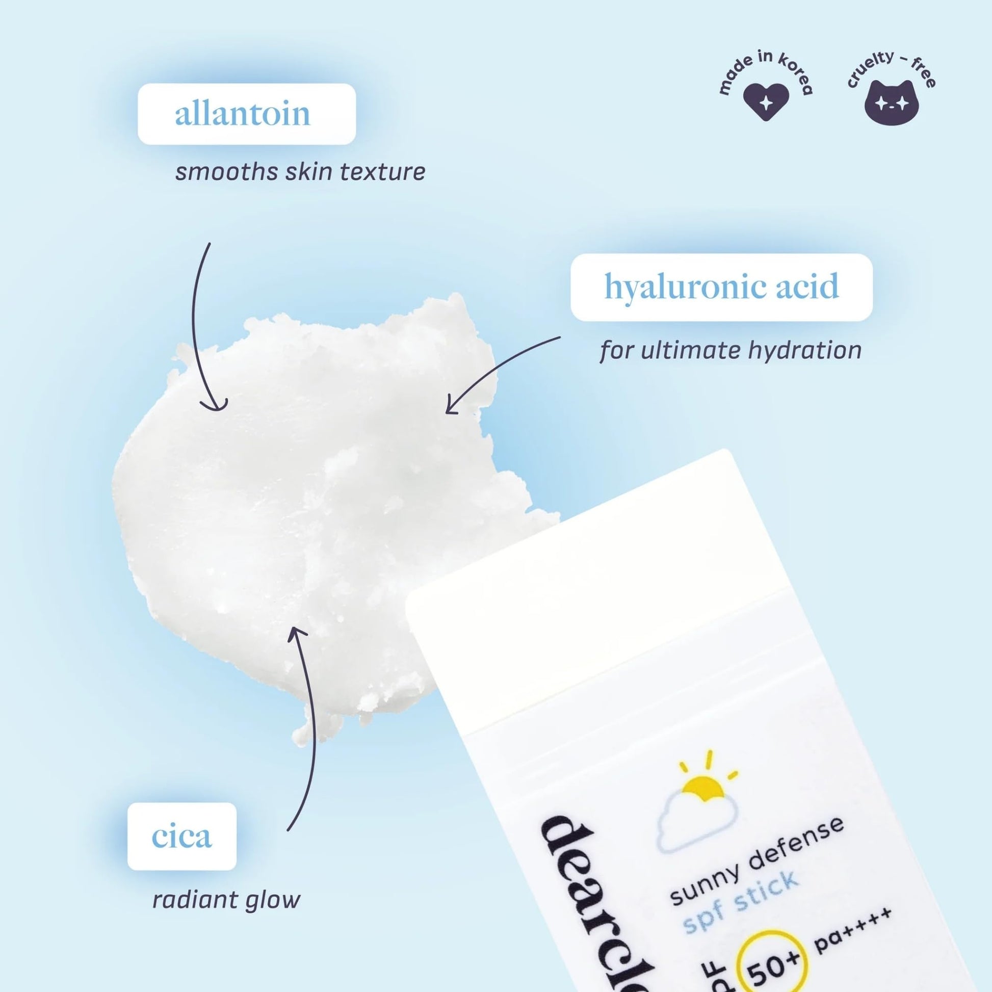 dearcloud Sunny Defense Sunscreen Stick SPF 50+ PA++++ – Korean Sunscreen for Face & Travel Size (.68 oz) - Medaid International