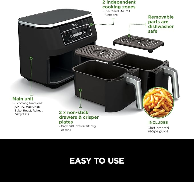 Ninja, Dual Zone Air Fryer, 7.6 L