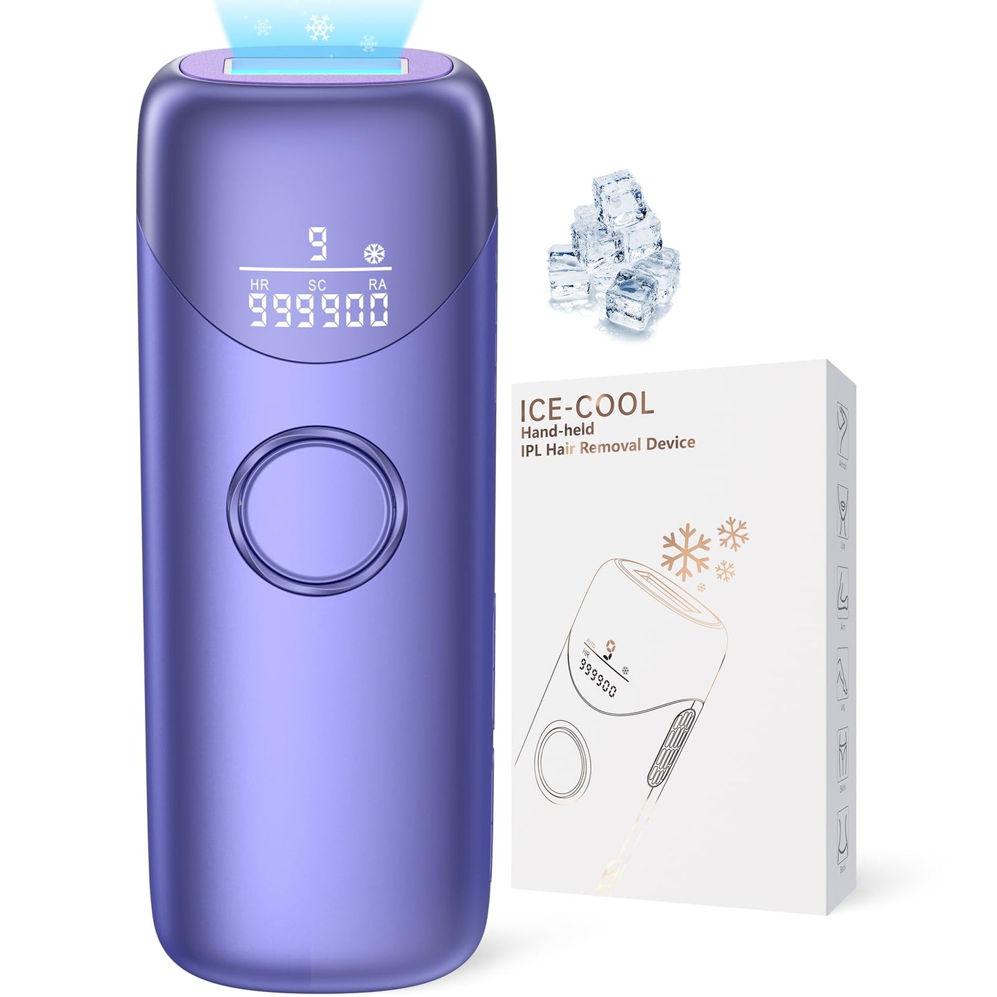 Laser Hair Removal with 5℃ Ice Cooling, Painless IPL Laser Hair Removal Device 3 in 1 Ubroo at Home Hair Remover Machine for Women Men Electrolysis Permanent Epilator on Face Body Depilation (Purple) - Medaid International