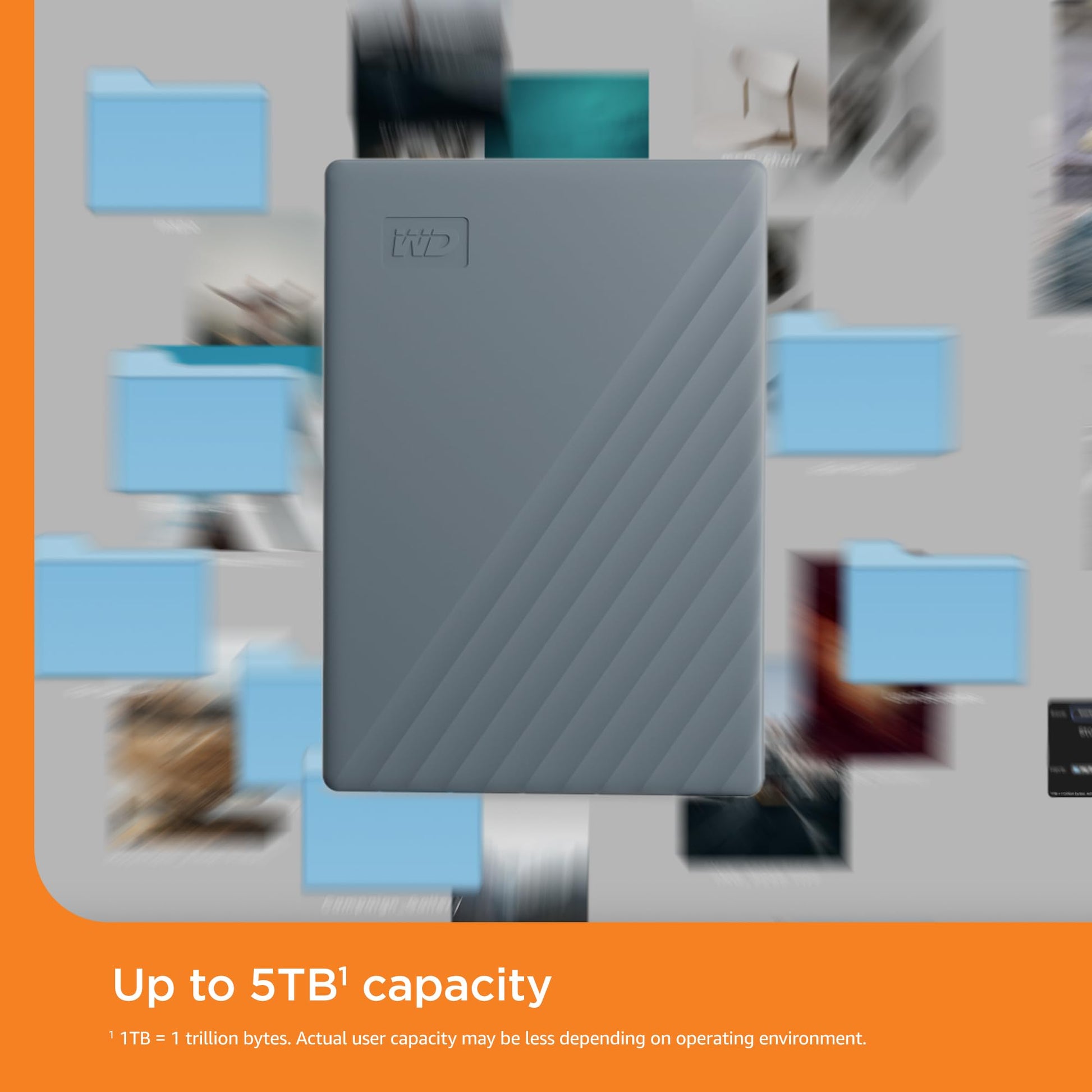 WD 2TB My Passport Portable Hard Drive, Works with USB-C and USB-A, Windows PC, Mac, Chromebook, Gaming Consoles, and Mobile Devices, Backup Software and Password Protection - WDBWML0020BGY-WESN - Medaid International