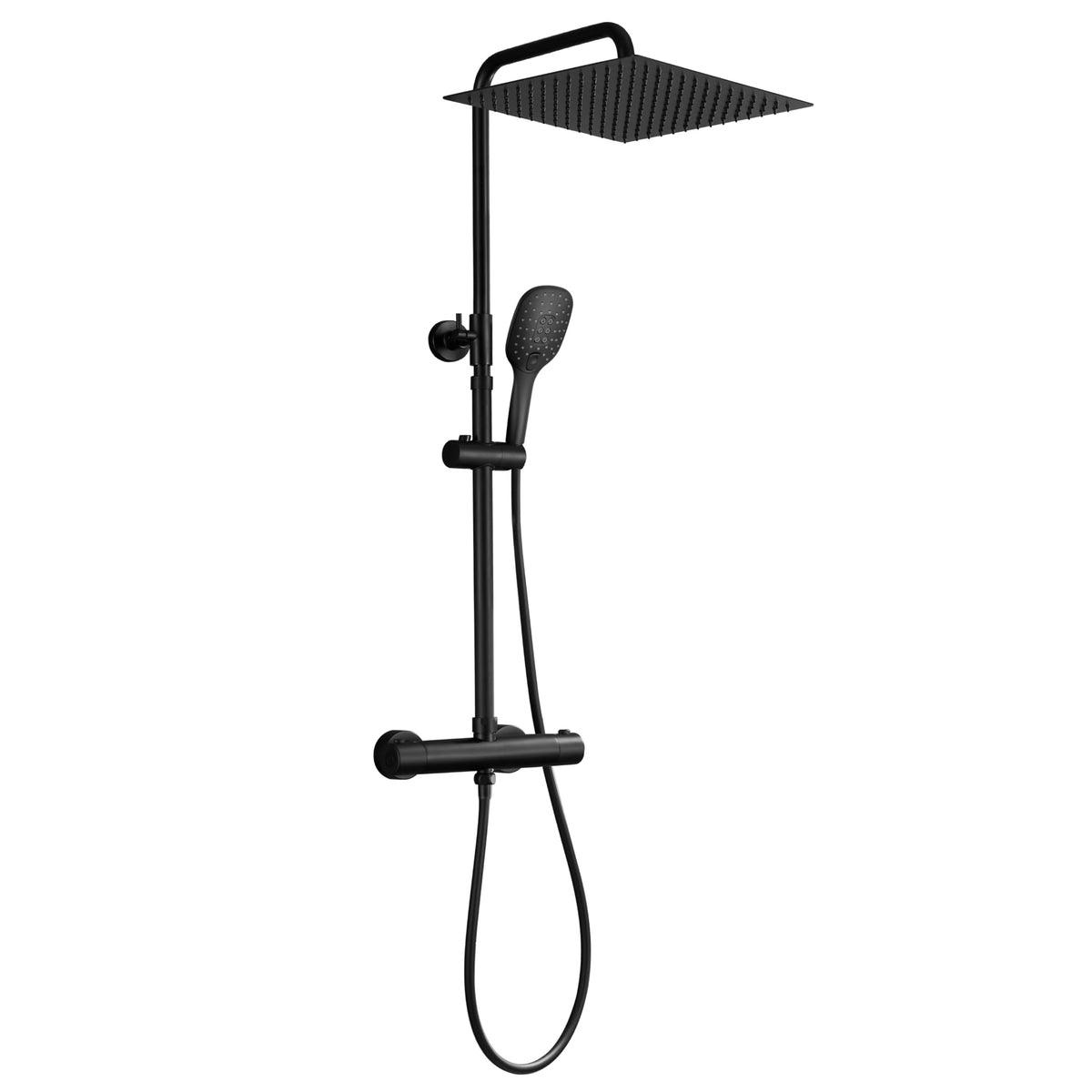 JOHO Shower Column without Taps Adjustable Fixings Heavy Duty Wall Set Bath Shower Shower Bathroom with Rain Shower Effect ABS D20 cm