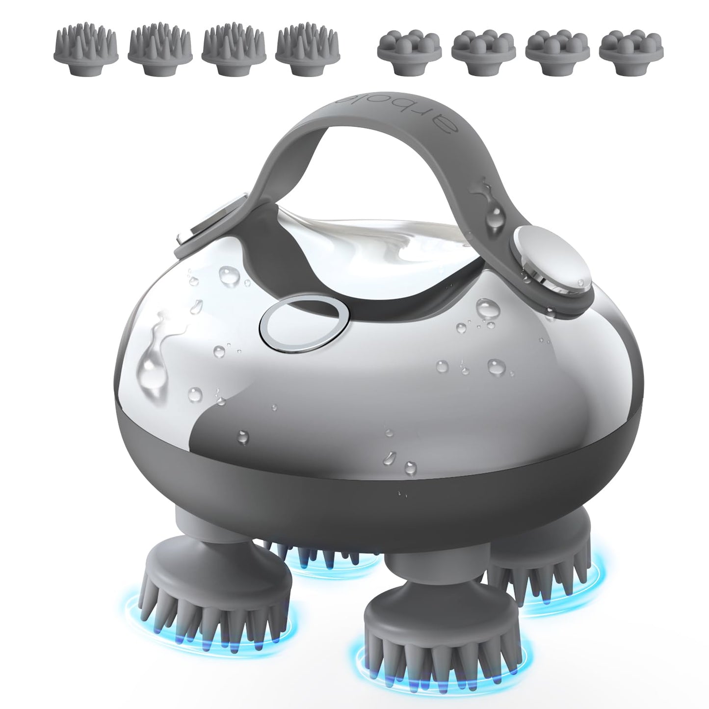 arboleaf Scalp Massager Rechargeable Head Massager Scalp Stress Relax, Waterproof Handheld Hair Scratcher with 8 Removable Massage Claws, Gift for Dad Mom - Medaid International