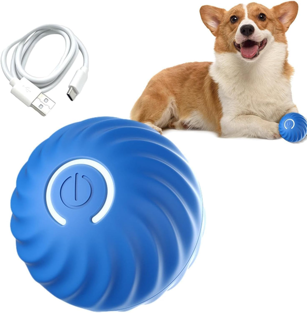 SKY-TOUCH Interactive Smart Cat Ball,Quiet Cat Toys for Indoor Cats Adult Automatic 360° Rotating Kitten Toys,Intelligent Automatic Mobile Ball USB Charging Pet Toy,Fun Gift for Kitten