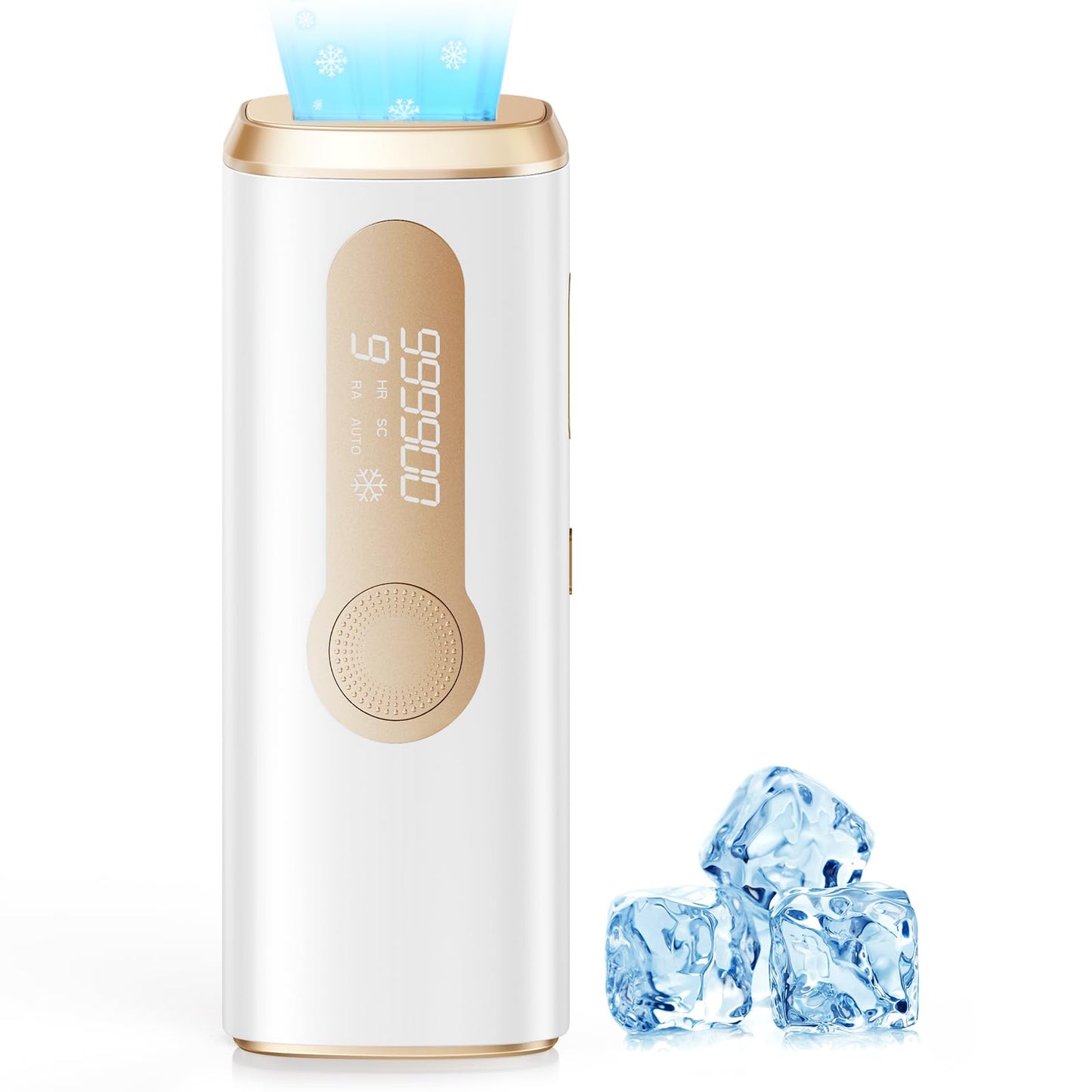 Laser Hair Removal, IPL Laser Hair Removal Device for Women & Men, Safe at-Home Nearly Painless 45°F Ice-Cooling Contact, Long-Lasting Result for Full Body & Face, Off-White - Medaid International