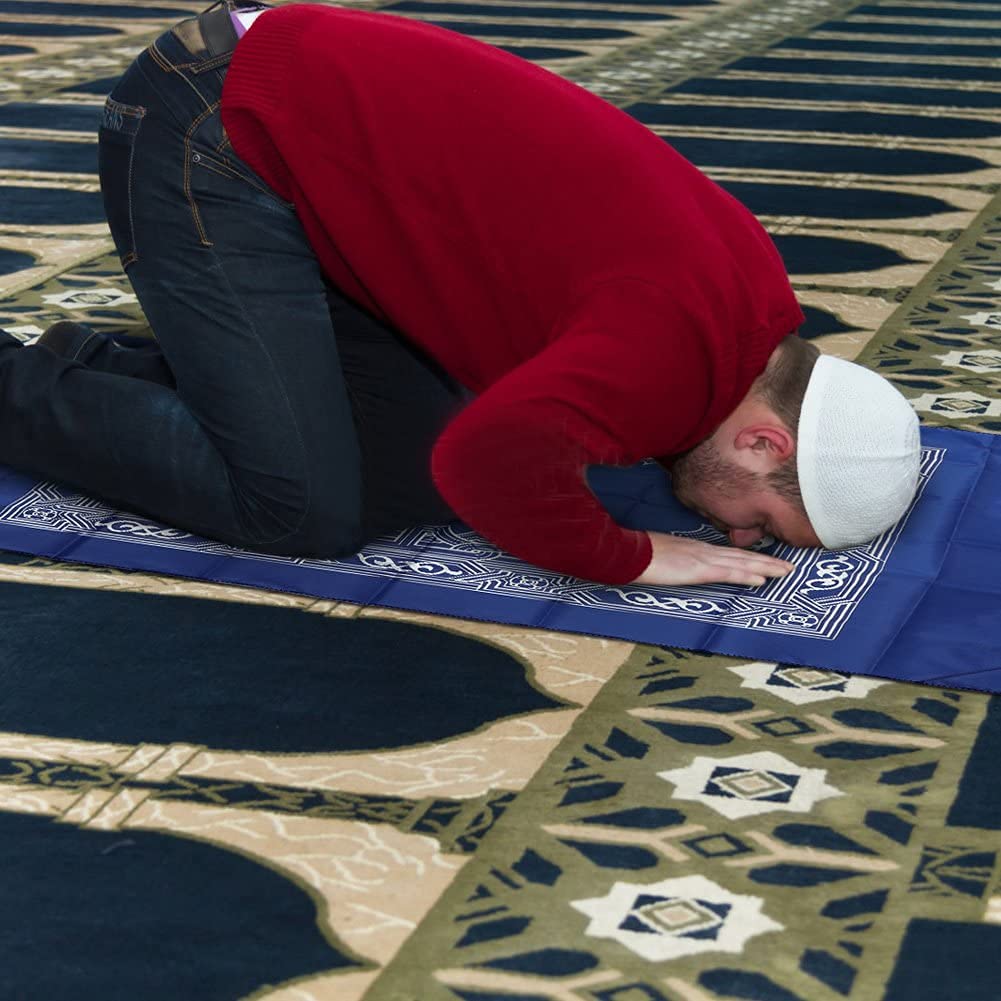 Anlising 1 Pieces Portable Travel Prayer Mat with Compass, Waterproof Polyester Prayer Rug, Muslim Travel Prayer Mat, for Ramadan Gifts (60cm×100cm) - Medaid International