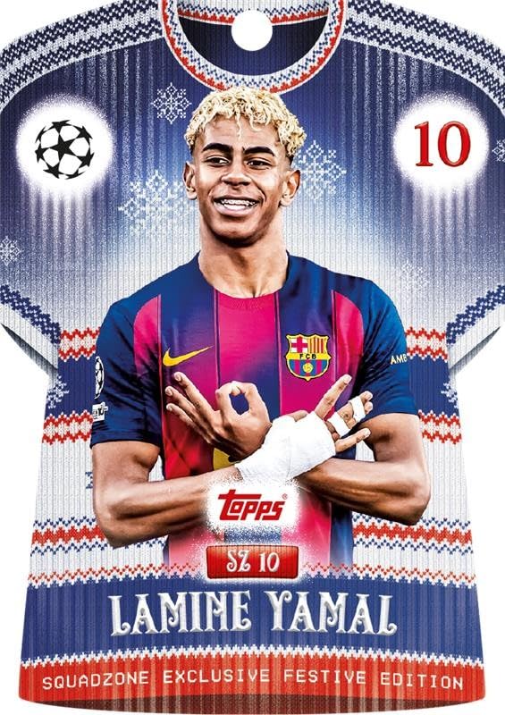Topps Match Attax 25/26 Countdown Calendar Soccer Cards + 200 Card Protectors, 121 Cards, Including 24 Exclusive Festive Squadzone Cards & 1 Exclusive Infinity Card - Medaid International
