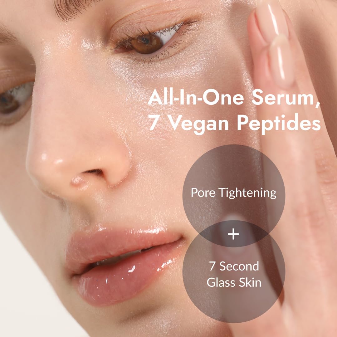 MIZON 7 Vegan Peptide Booster Serum Korean Anti-Aging Face Serum with Niacinamide & Hyaluronic Acid Hydrating Firming & Smoothing Skincare for Fine Lines & Skin Repair – 5.07 fl oz - Medaid International