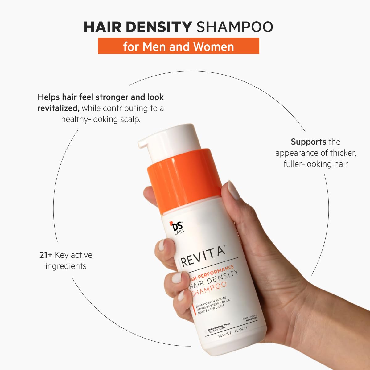 DS Labs Revita Shampoo, 205 mL – Scalp Refreshing Cleanse for Fuller Looking, Volumizing, Lightweight Hydration, Sulfate & Silicone Free, Color Safe, For Men & Women - Medaid International