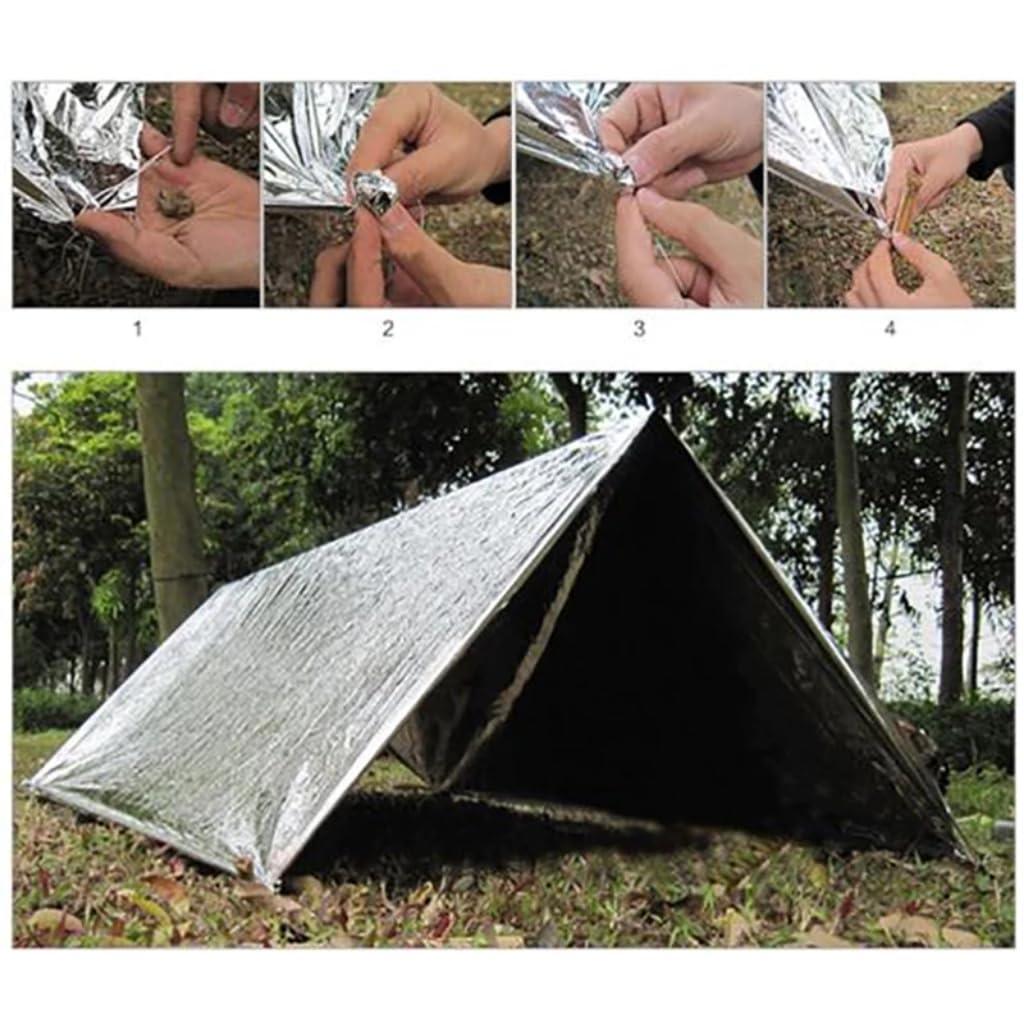 JSJTAMUS Emergency Mylar Blanket (1-Pack) - Survival Blanket for Hiking, Camping, First Aid - Lightweight, Compact, Reflective for Outdoors & Emergencies(62×82in)