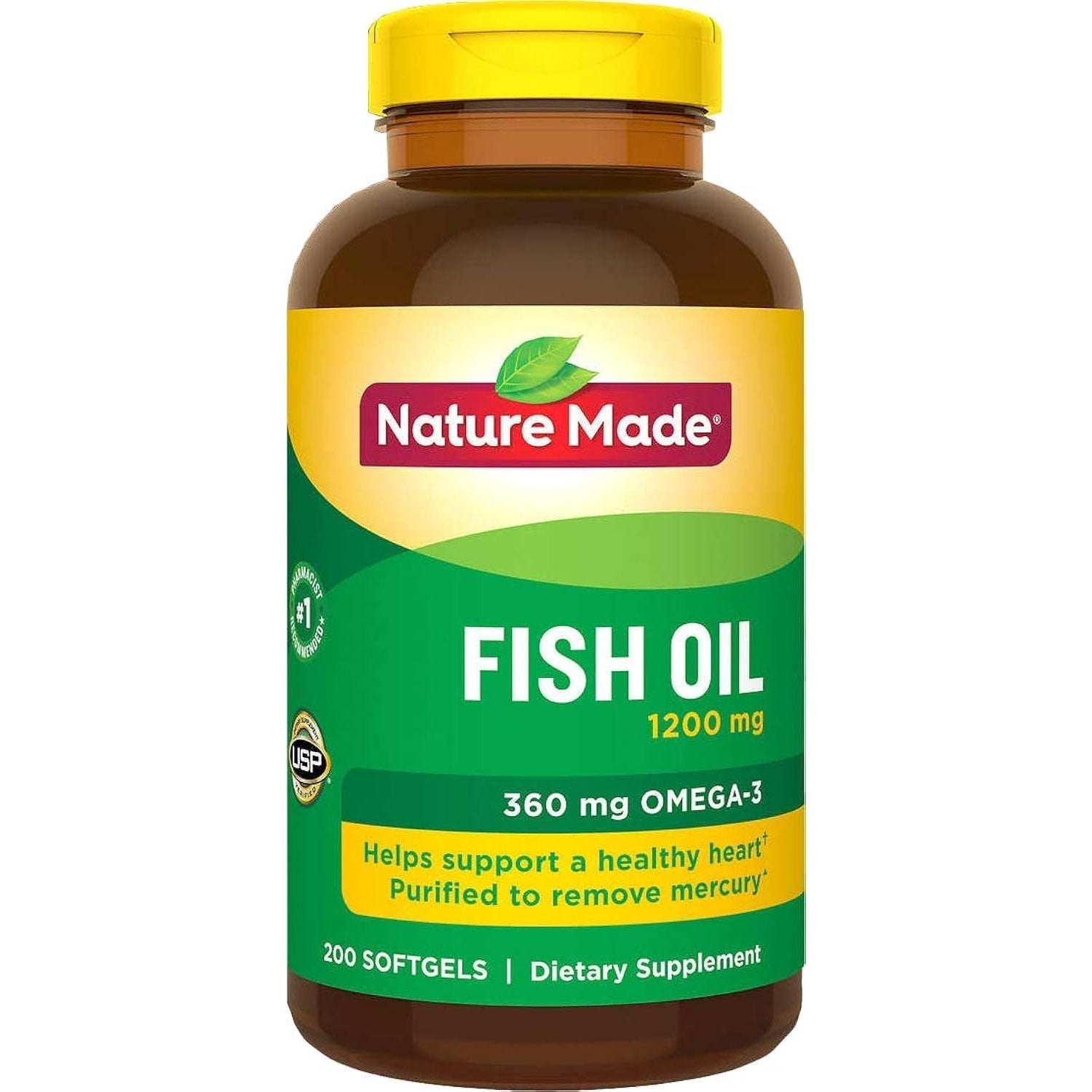 Nature Made Fish Oil 1200 Mg (360 Mg Omega-3) 200 Liquid Softgels - Medaid International