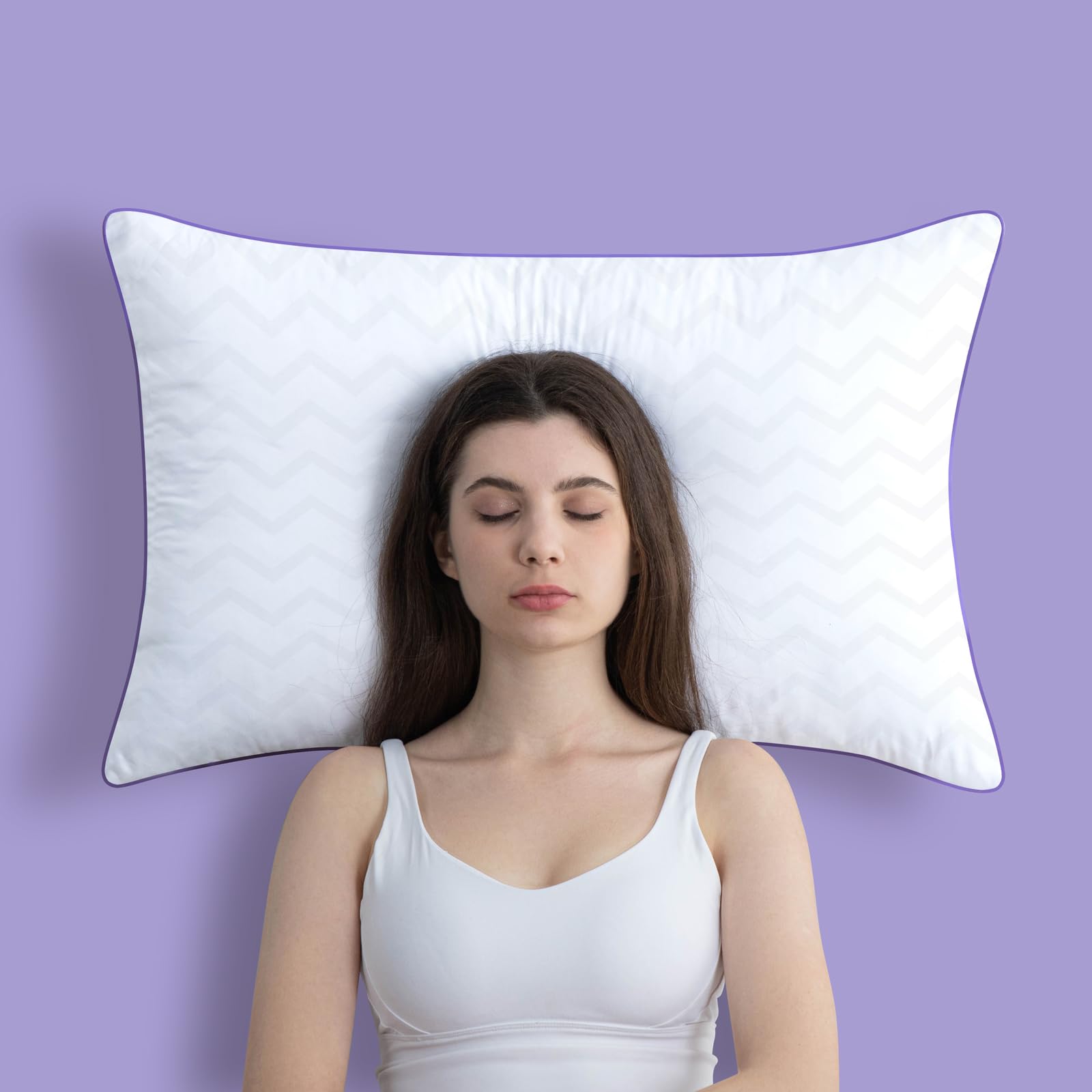 MOLCLCUY Bed Pillows Queen Size Set of 2,Hotel Collection Pillows for Side and Back Sleepers,Super Soft Down Alternative Microfiber Filled Pillows - Medaid International
