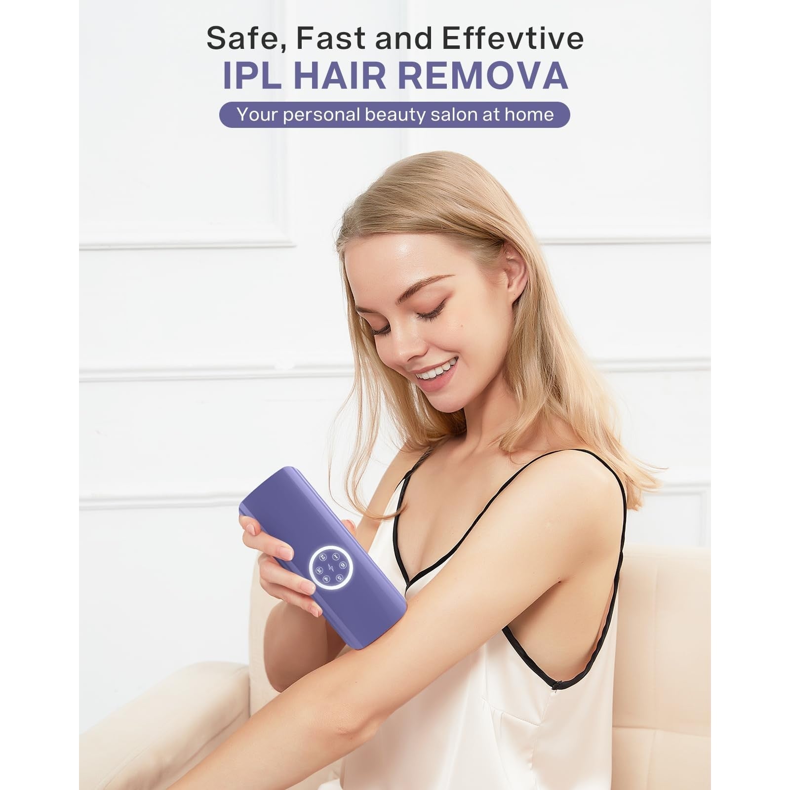 Laser Hair Removal for Women and Men, IPL Hair Remover Device Permanent for Face Body and Bikini, at-Home Laser Hair Removal Device is Safe Effective, Nearly Painless & Long-Lasting Results - Medaid International