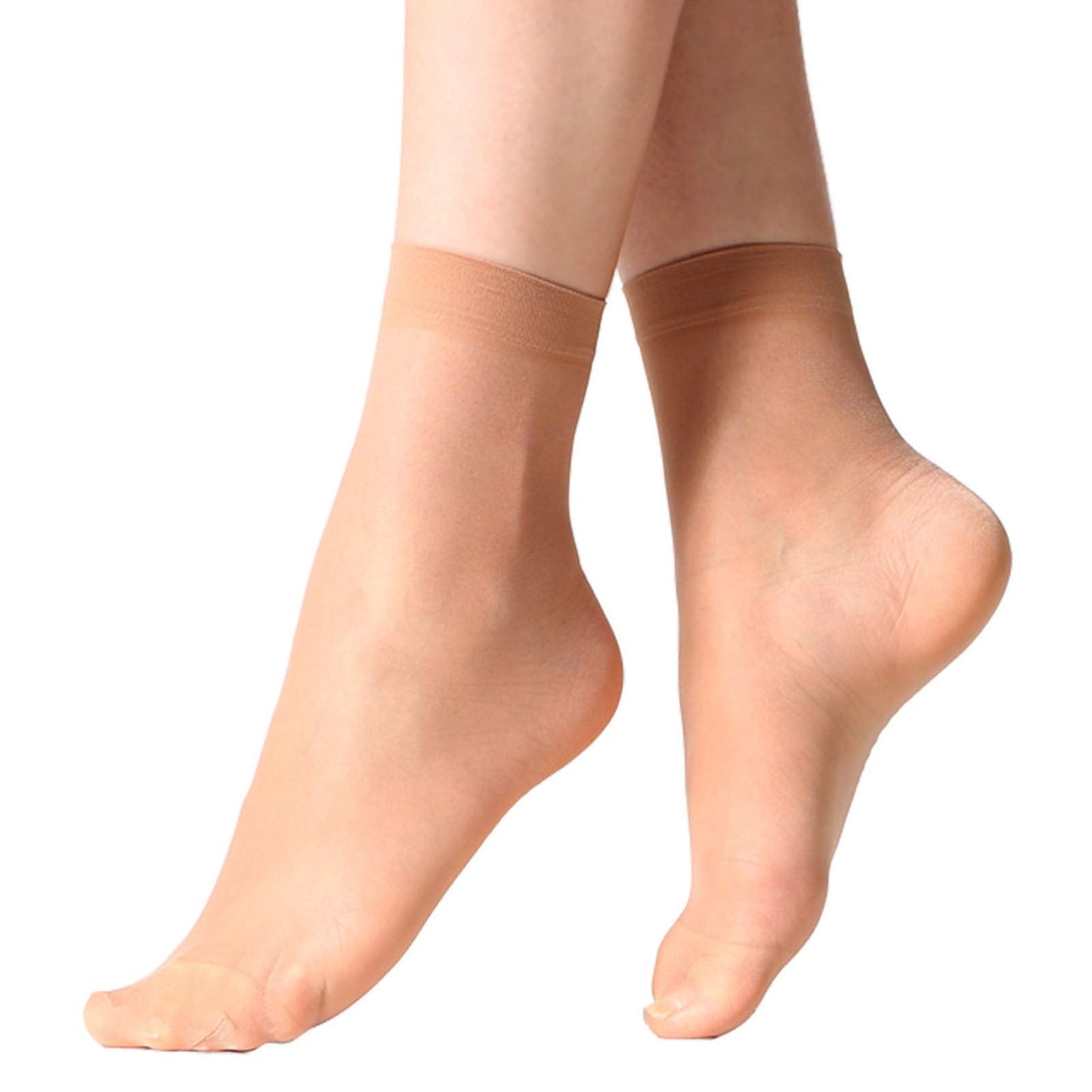 MANZI 12 Pairs Women's Ankle High Sheer Socks, 12 Pairs Natural - Medaid International
