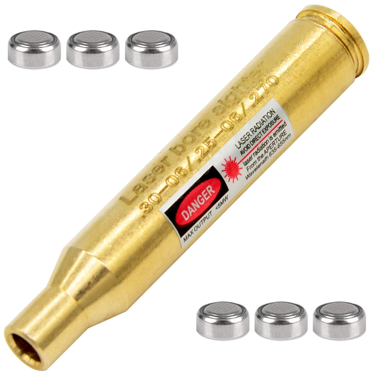 MOSANDON .30-06/25-06/270 Bore Sight Laser Red Dot Cartridge Laser bore Sighter with 2 Sets of Batteries - Medaid International