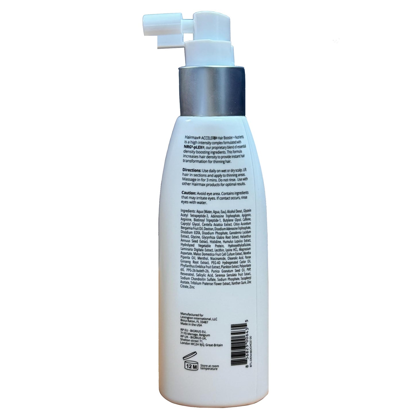 Hairmax Acceler8 Hair Booster + Nutrients - Topical Hair Regrowth Treatment - Thinning Hair Loss Solution - Advanced Scalp Care - Minimizes Hair Shedding - B Vitamins & Omega 6-4 fl oz - Medaid International