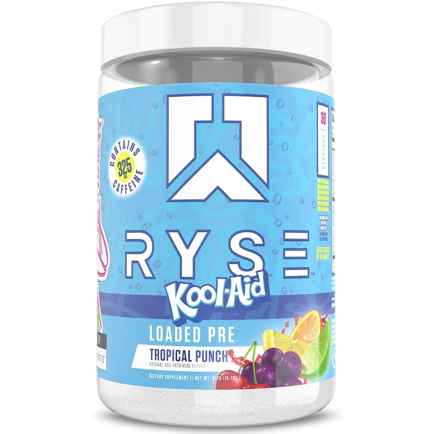RYSE Loaded Pre Workout Powder - Kool-Aid Tropical Punch - Daily Pre-Workout for Men & Women with 325mg Caffeine, Beta Alanine, and Citrulline for Pump, Focus, and Energy - 30 Servings - Medaid International