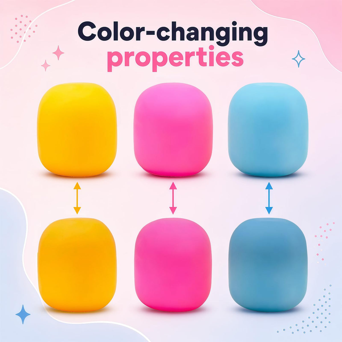 Squeeze Soft Square Malt Sugar Filled Slow Stress Balls (Yellow)