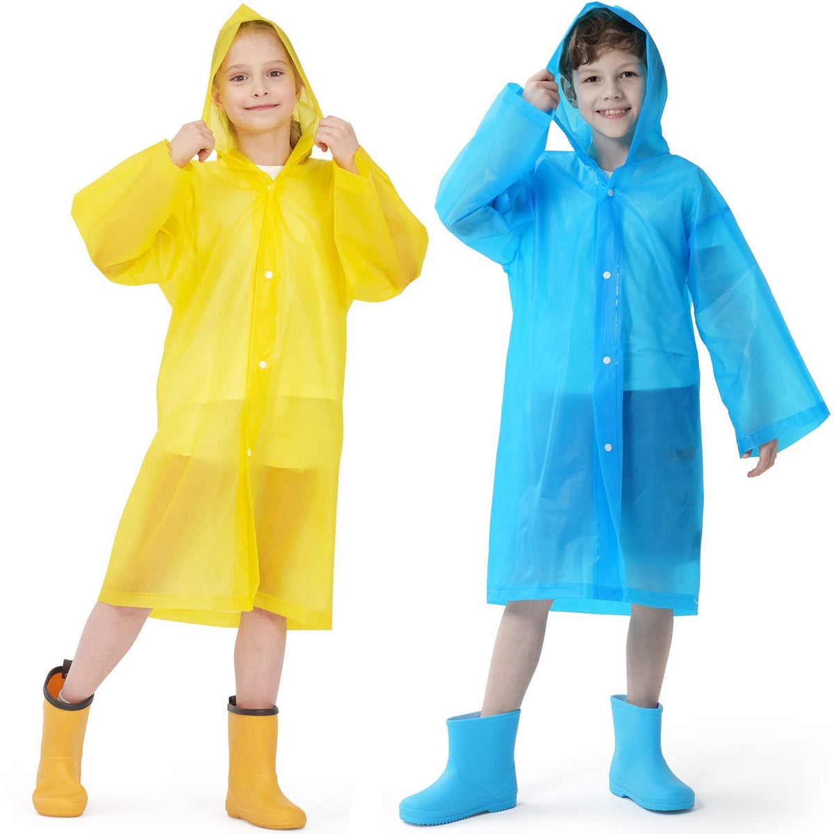 Kids Waterproof Raincoat, EVA Portable Rain Poncho, for Girls Boys Toddler Rainwear Rain Jacket Cape, Reusable Children Raincoat for Outdoor Climbing Cycling Hiking Camping