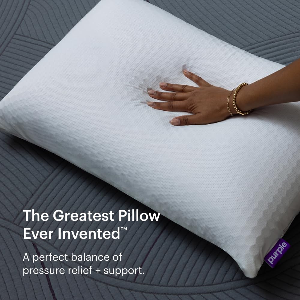 Purple Harmony Pillow - King Medium, Greatest Pillow Ever Invented, 360º Hex Grid & Talalay Latex Core - No Pressure Support, Stays Cool, Luxurious Comfort - Medaid International