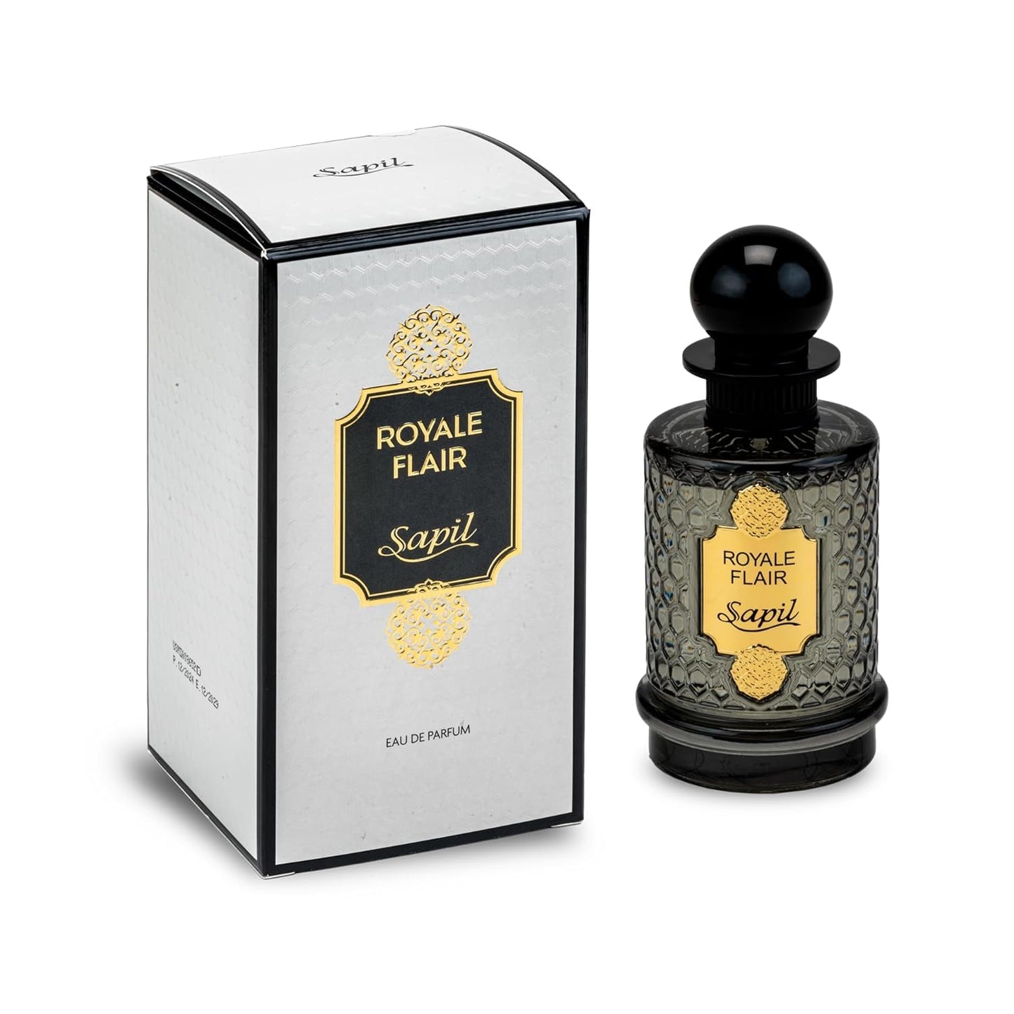 Sapil Royale Flair Unisex Eau De Parfum – Spicy Woody Oud & Amber Blend – Long-Lasting Premium Luxury Fragrance for Men & Women – Arabic Dubai Perfume – 3.38 oz - Medaid International