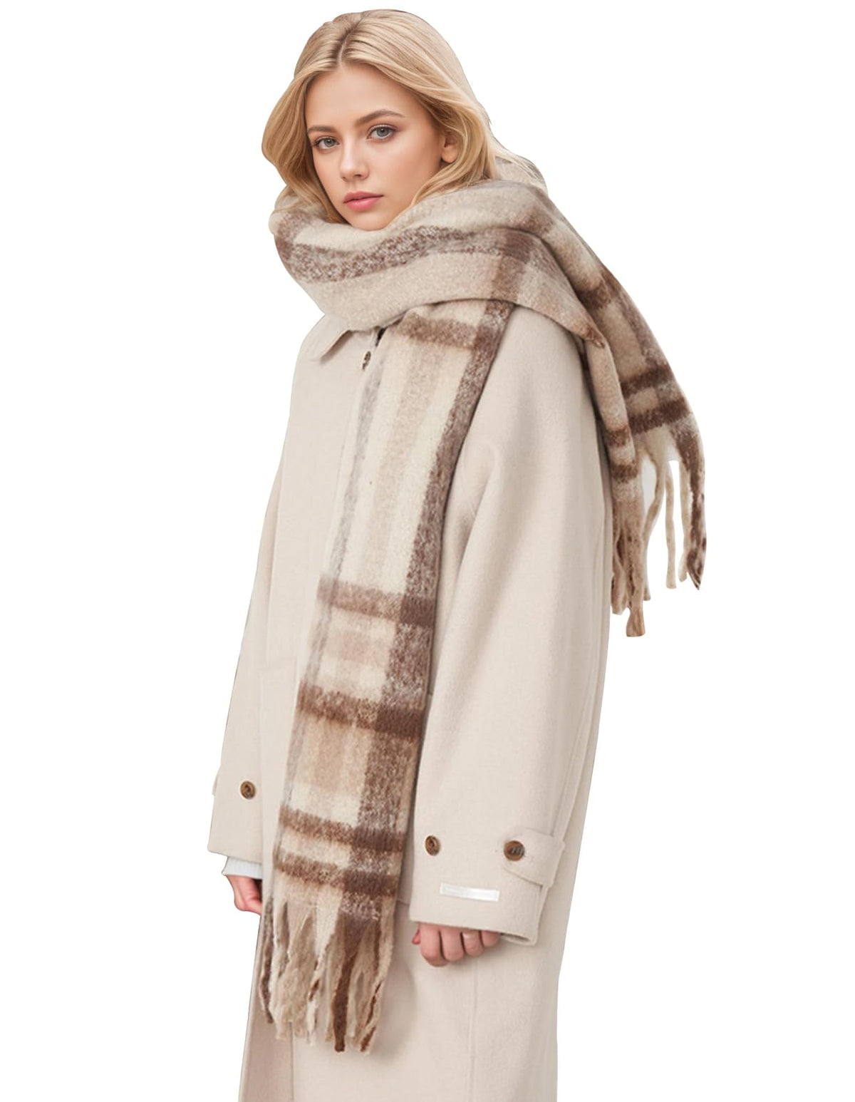 Scarf for Women Winter Warm Long Shawl Large Scarves Cold Weather Thick Blanket Scarfs Colorful Plaid