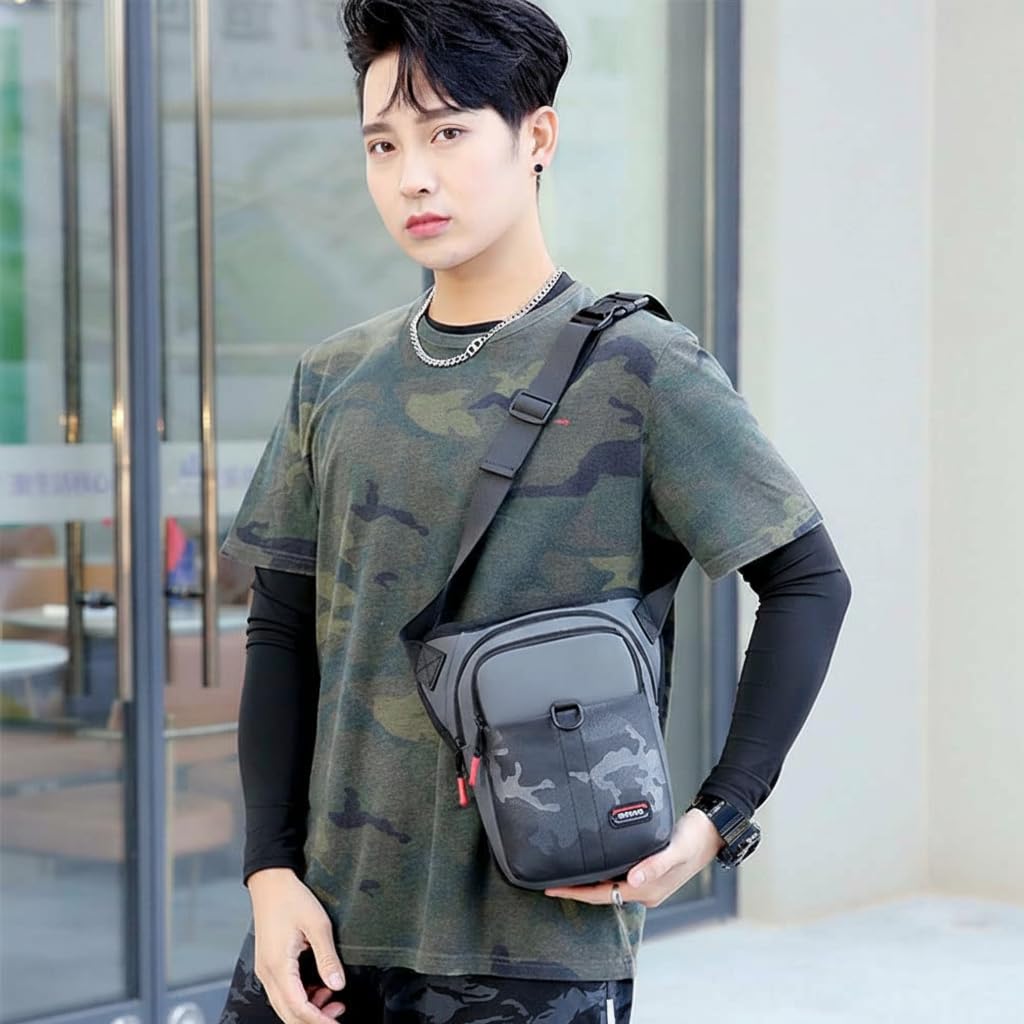 KASTWAVE Men's Shoulder Bag, Travel Waist Bag, Waterproof Waist Leg Bag, Waist Bag for Hiking Cycling for Hiking, Travel & Outdoor Activities