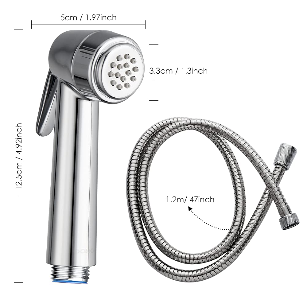 JOMOO Paperless Washing Shattaf Head, Handheld Bidet Sprayer for Toilet Diaper Sprayer with Wall Base and Hose, Bidet Spray Bottom Cleaner Spray