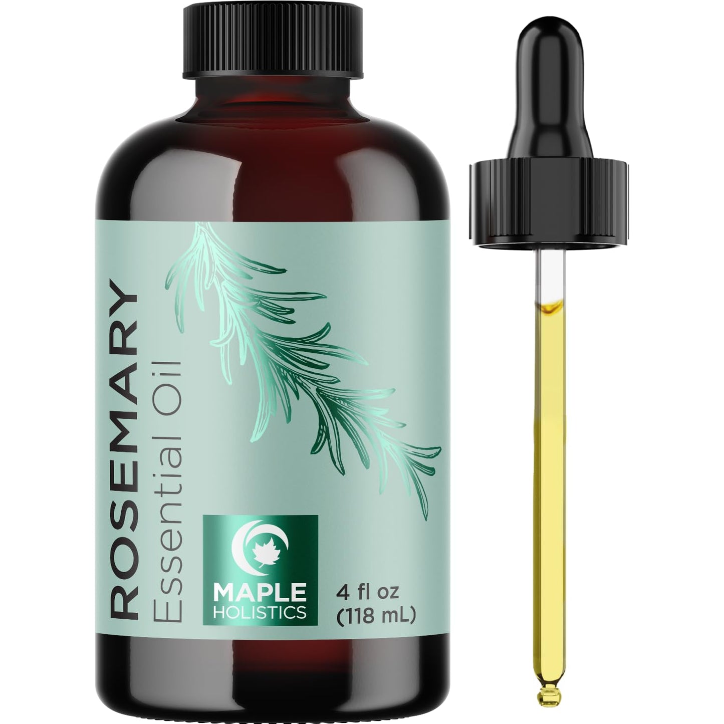 Pure Rosemary Essential Oil with Dropper - Undiluted Rosemary Oil for Hair Skin and Nails and Refreshing Aromatherapy Oil for Diffusers - Essential Oil for Cleansing Dry Scalp Care 4oz - Medaid International