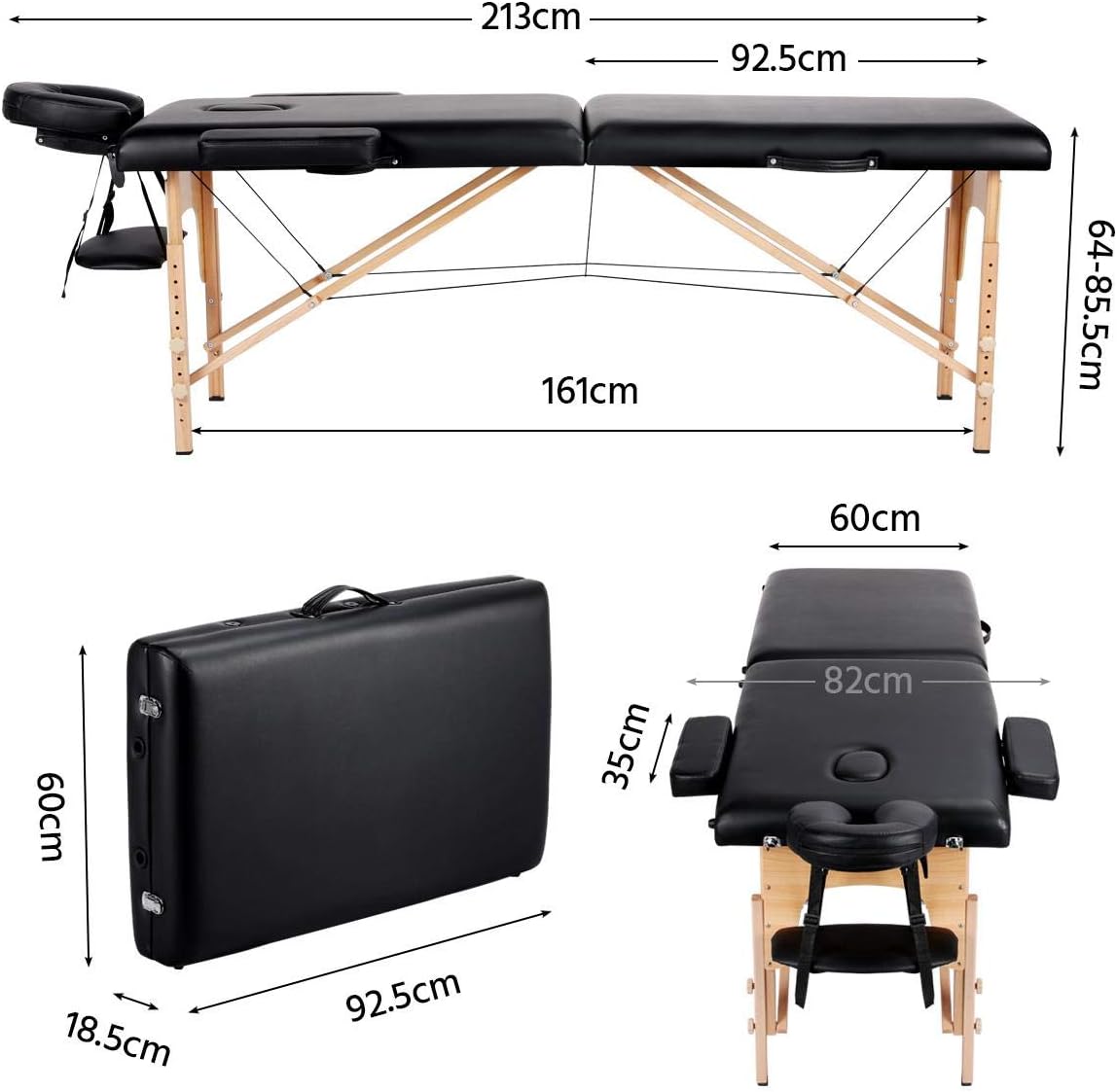 Yaheetech Portable Massage Table (z_mst003blk)