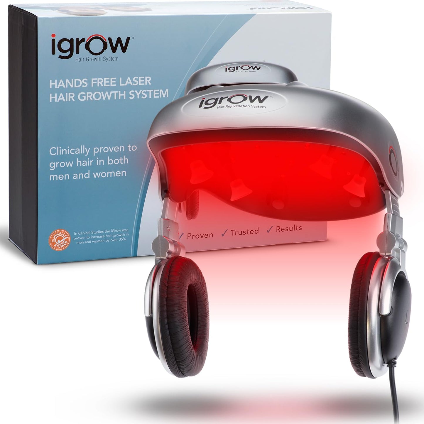 iGrow Laser Hair Growth System - Clinically Proven, FDA Cleared Laser Cap Hair Growth for Men & Women. - Medaid International