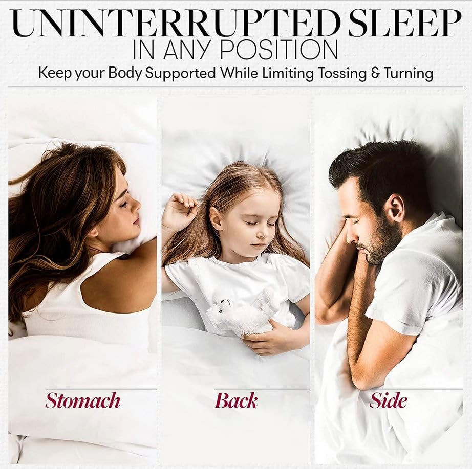 Beckham Hotel Collection Bed Pillows Standard/Queen Size Set of 2 - Original Down Alternative Pillow for Sleeping - Bedding for Back, Stomach or Side Sleepers - Medaid International