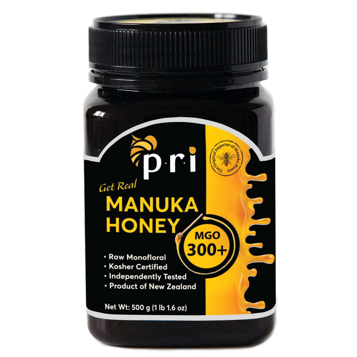 P.R.I Manuka Honey, MGO 300+, 1.1LB New Zealand Raw Manuka Honey (500g) - Medaid International