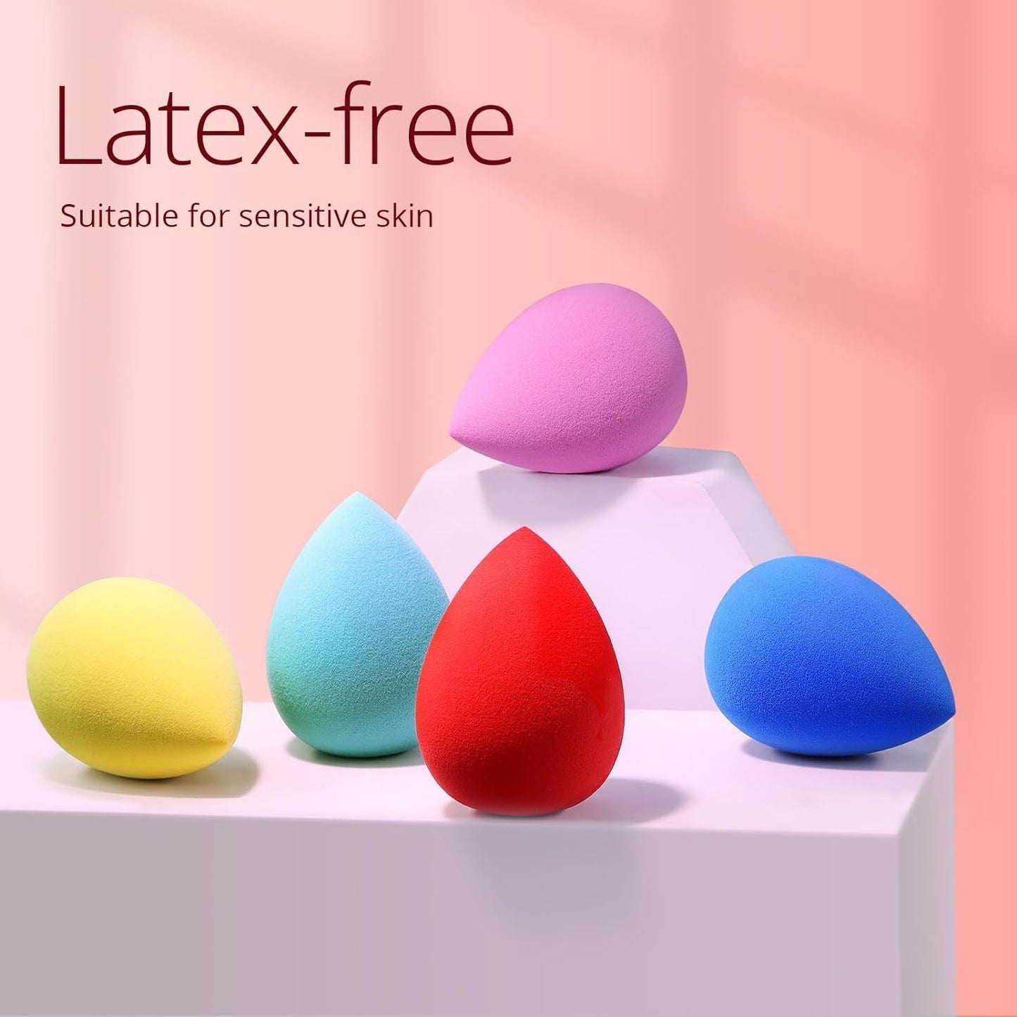 BEAKEY Makeup Sponge Set 5 Pack Micro Porous Low Absorption Soft Latex Free Foundation Beauty Sponges & Blenders for Powder Cream, Stocking Stuffers for Women - Medaid International