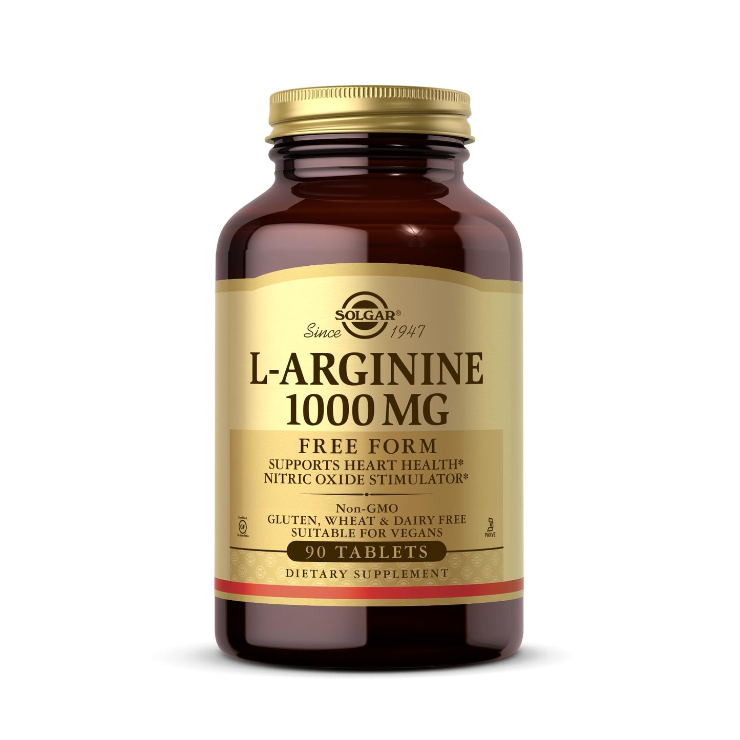 Solgar L-Arginine 1000 mg - 90 Tablets - Nitric Oxide Stimulator - Non-GMO, Vegan, Gluten Free, Dairy Free, Kosher - 90 Servings - Medaid International