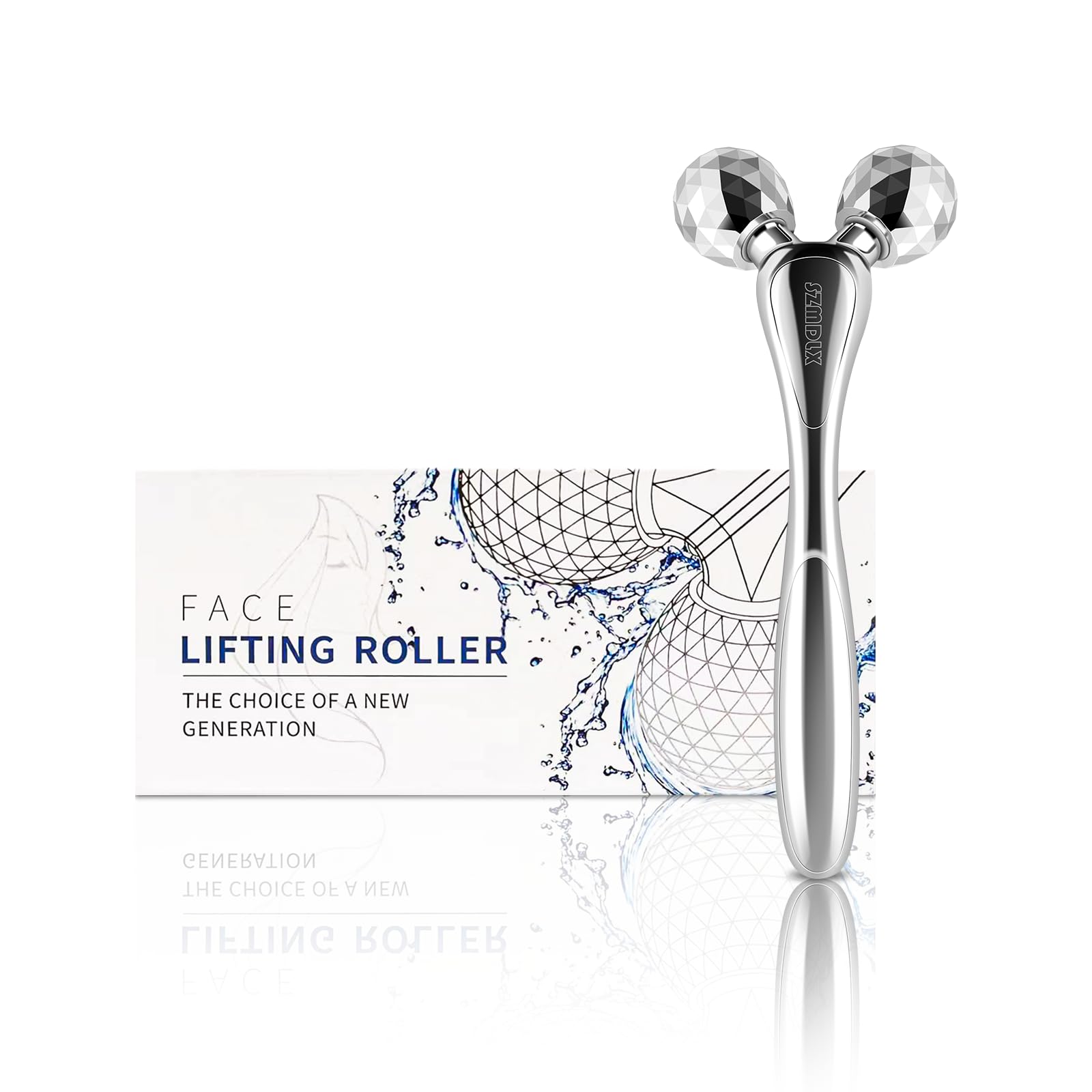 3D Facial Massager Rollers Lifting Massager, Skin Care Face Body Massager Firming Tools for Body Relaxation Massage, Kneading, Body Slimming and V-shaped Face Lift, Anti-Wrinkle (Silvery White) - Medaid International