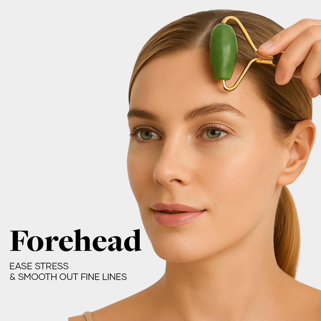 Saturn by GHC Facial Massager Jade Roller & Gua Sha Tool Natural Himalayan Stone for Face & Neck - Medaid International