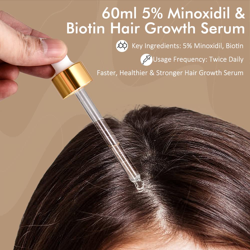 Dr.Yiman 5% Minoxidil Hair Growth Serum for Men and Women, Hair Growth Serum Oil for Hair Loss for Women, Safest Hair Growth Minoxidil Treatment for Boosting Follicles, Hair Regrowth Treatments - Medaid International