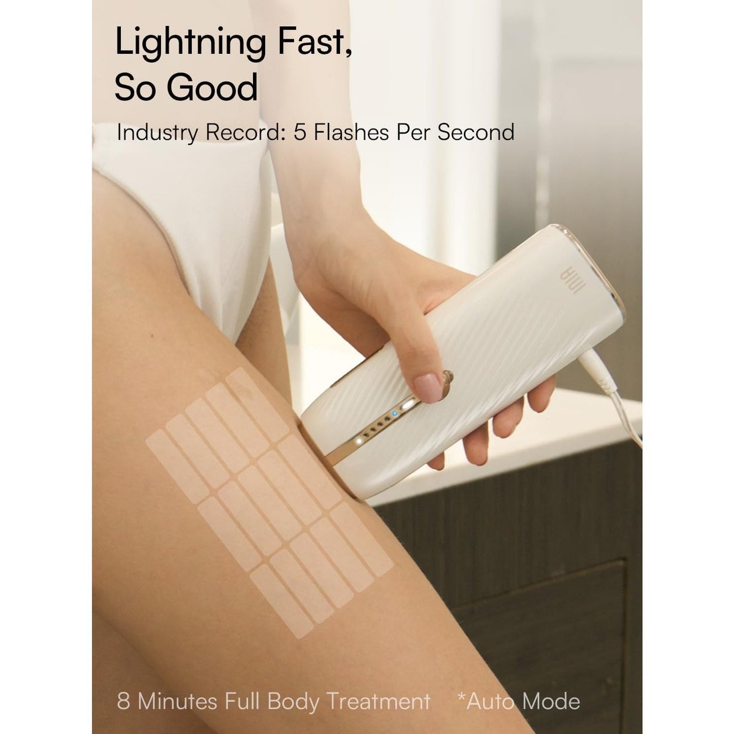 Laser Hair Removal for Women and Men, IPL Hair Removal Device with Ice-Cooling, Double Effectiveness & 5 Flashes per Second for Long-Lasting and Nearly Painless Results - Medaid International