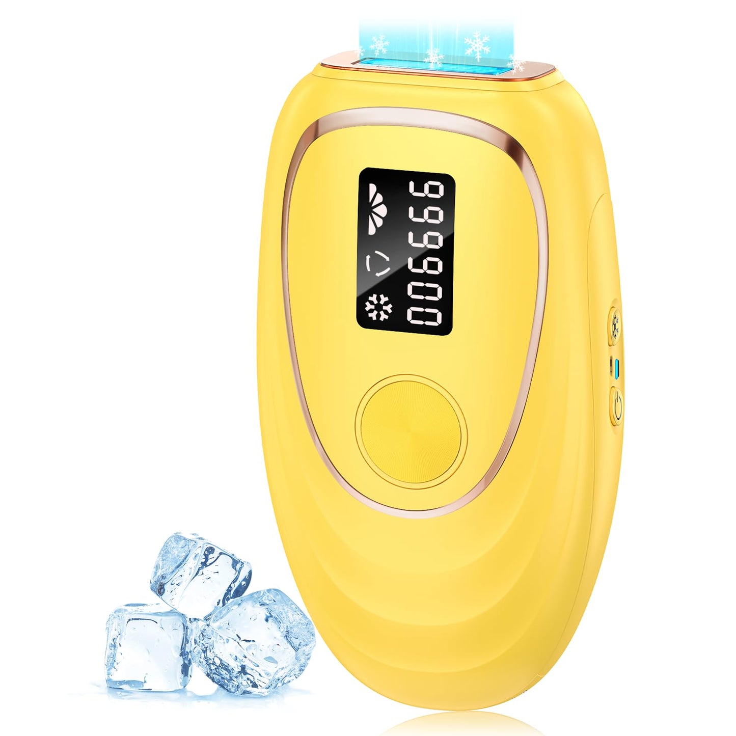 Oreeth IPL Laser Hair Removal Device for Women & Men - Home 45°F Ice-Cooling Contact for Painless & Long-Lasting Results, 86% Hair Reduction in 3 Weeks for Full Body & Bikini Line, Light Yellow - Medaid International