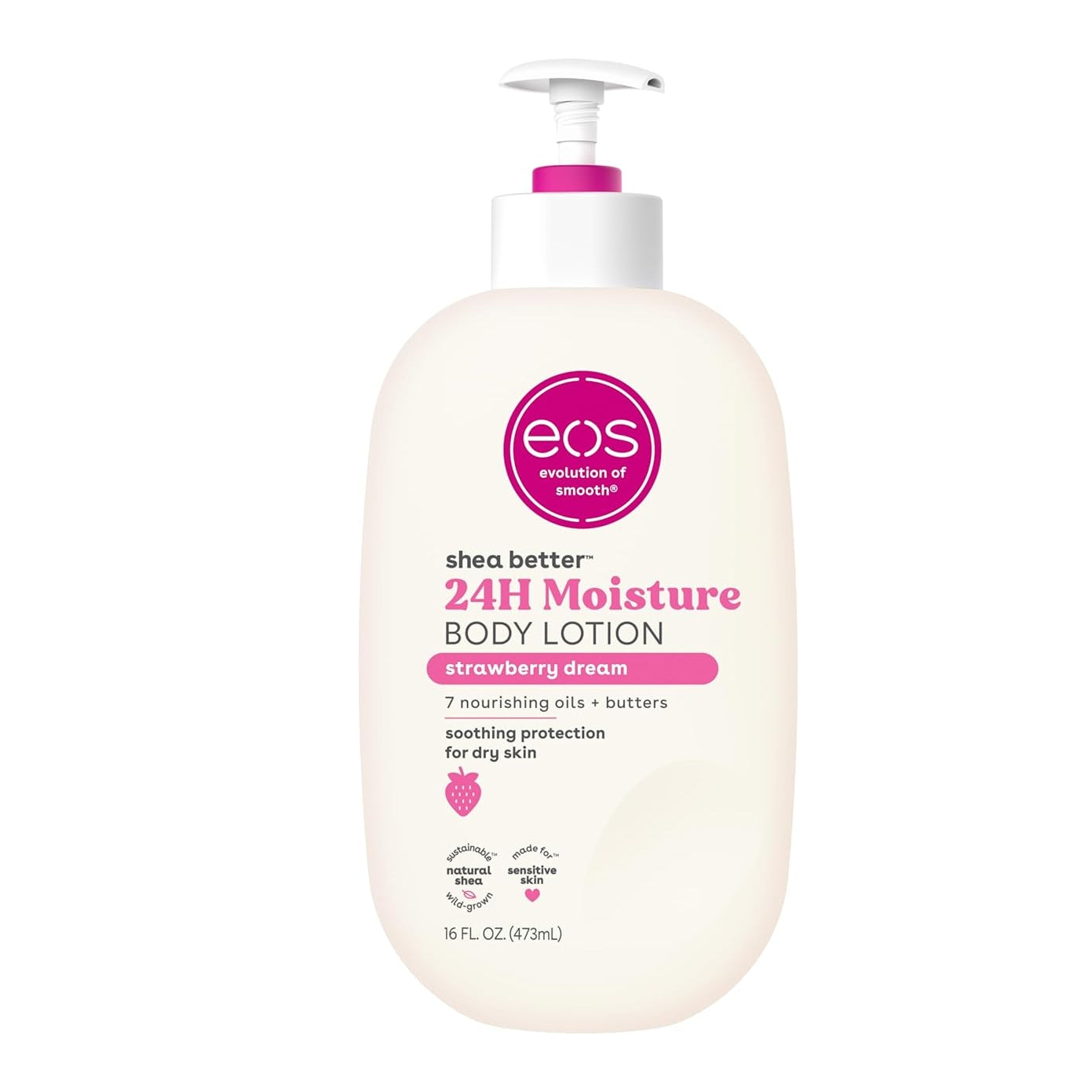eos Shea Better Body Lotion- Vanilla Cashmere, 24-Hour Moisture Skin Care, Lightweight & Non-Greasy, Made with Natural Shea, Vegan, 16 fl oz - Medaid International