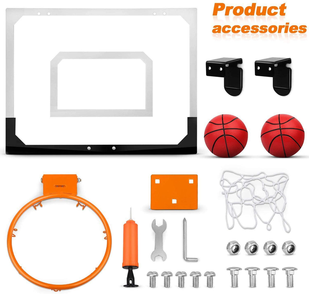 KASTWAVE Mini Basketball Hoop for Kids | Wall Mounted Basketball Hoop Includes Basketball and Net | Indoor Outdoor Sport Games for Boys Girls