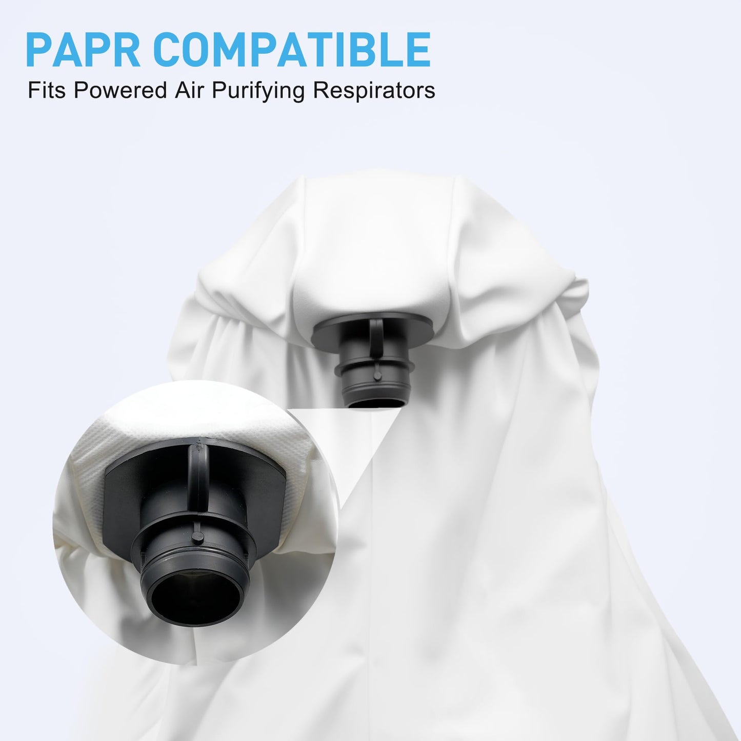 Full Face PAPR Hood with Integrated Head Suspension, Sealed Protective Respirator Hood for Powered Air Purifying System, Anti-Dust Lightweight Respirator Parts for Painting, Chemical, Industrial Use