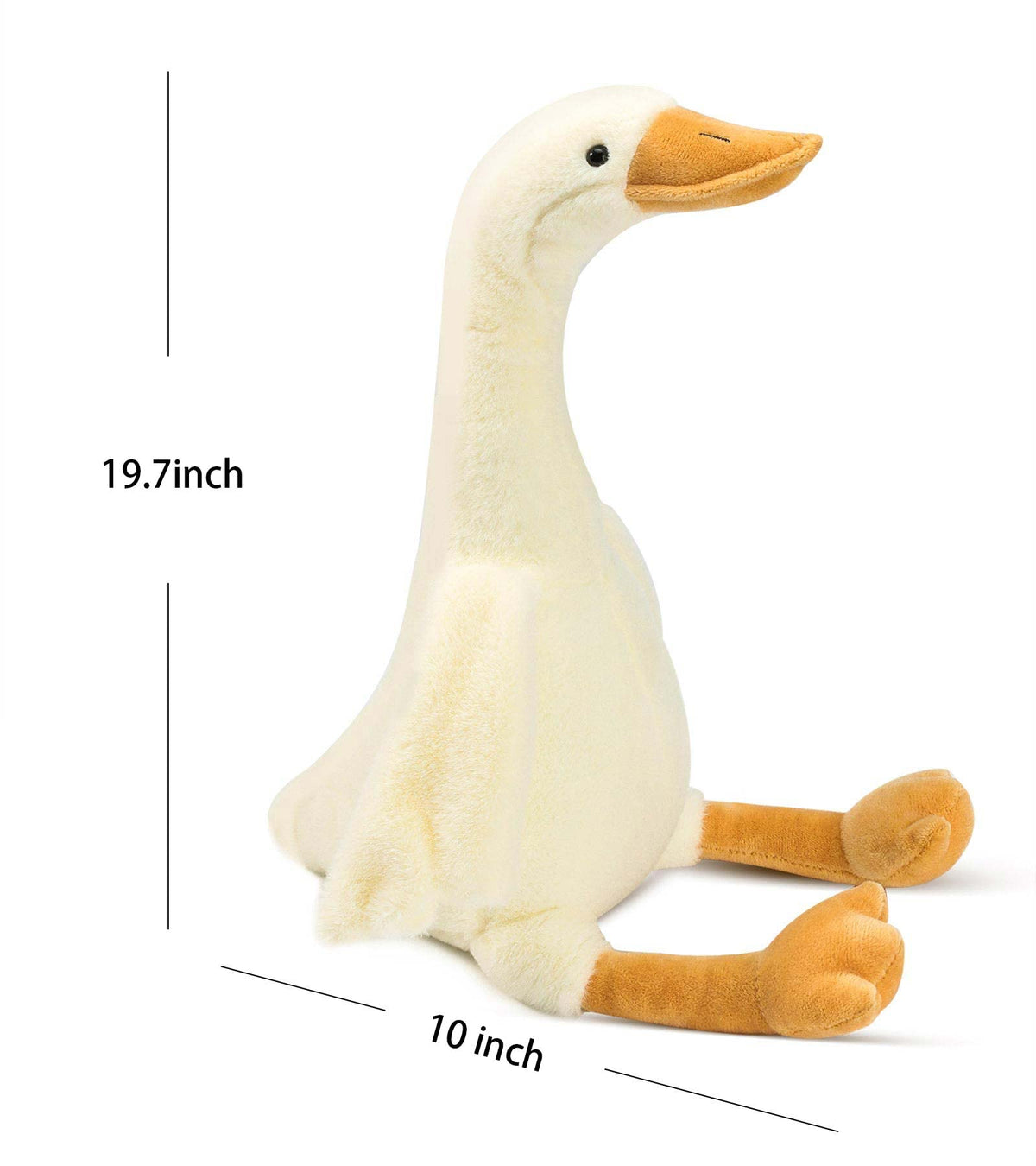 KASTWAVE Swan Stuffed Toy 19.7 Inch, Soft Smooth Plush Goose, Gift for Boys and Girls, White Animal Plushie Ideal for Children